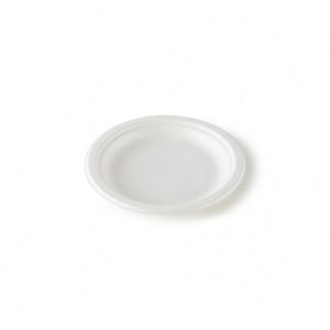 Assiettes jetables rondes blanches moulées en bagasse de canne à sucre biodégradable, tailles 9''/10''/12'' - Product Image 3