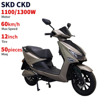 Moped électrique CKD SKD 12 pouces, moto électrique pour adultes, moto électrique 1100/1300W, vitesse 60 km/h, scooter électrique à 2 roues