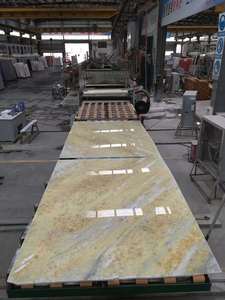 Lastra di Marmo Cristallino Dorato con Sfondo Scintillante e Inclusioni di Cristallo, OEM per Pareti di Lusso e Boutique di Gioielli - Product Image 2
