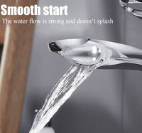 Grifo Mezclador de Agua Fría y Caliente de Latón Moderno con Monomando para Lavabo de Baño Tipo Cascada