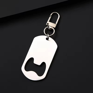 <span class=keywords><strong>Llaveros</strong></span> abridor de botellas de acero inoxidable metálicos al por mayor, personalizables con impresión láser, colgante para el Día del Padre - Product Image 3