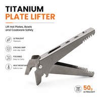 Pince de levage pliable populaire en titane ultraléger pour assiettes, poêles et casseroles, outil de cuisine d'extérieur pour camping