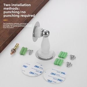 Bouchon de <span class=keywords><strong>porte</strong></span> <span class=keywords><strong>magnétique</strong></span> noir sans perçage bloc Anti-Collision épaissi bouchon mural de chambre à coucher Invisible <span class=keywords><strong>porte</strong></span> en acier inoxydable forte - Product Image 1