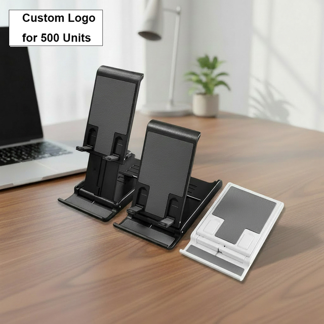 Enterprise-Grade ABS Phone Stand 6-Angle Adjustable Foldable Tablet Holder for Office Desk, Bulk Corporate Gift for Employees