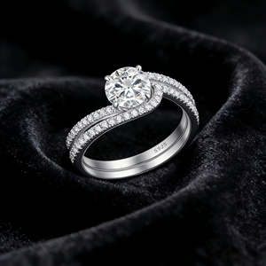 925 <b>Silver</b> Women's <b>Ring</b> Luxury Rhodium Plated Zirconia Jewelry Daily Engagement & Party Promise <b>Ring</b> <b>Set</b> - Product Image 1