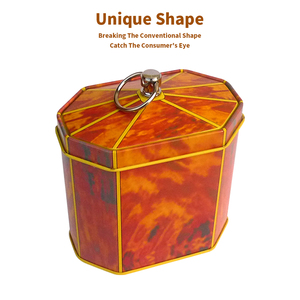 Fashion Design Custom Blikken Exotische Doos Flip Cover Grote Losse Thee Koffie Blikje Thee Metalen Blikken Container Met Deksel - Product Image 3