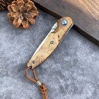 Couteau à fruits multi-usages portable en acier damas pour le camping en plein air, pliant de poche, lame tranchante, petit couteau pliant
