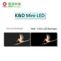 Layar Sentuh LVDS K&D 12,3 Inci 1920x720 Panel IPS Kelas Otomotif 1000nit Keterbacaan di Bawah Sinar Matahari Modul LCD untuk Kokpit Pintar