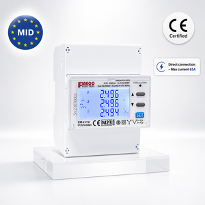 Compteur <span class=keywords><strong>KWH</strong></span> bidirectionnel MID Fineco EM4370 triphasé 65A à mesure directe, communication RS485 Modbus, précision classe 1 pour véhicules électriques - Product Image 1