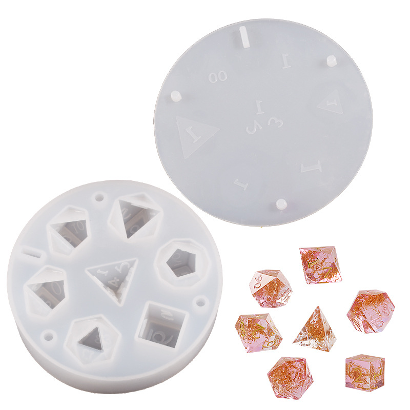 Dice Resin Molds Silicone ,7 Design DIY 3D Silicone Dice Mold for Resin Crafts