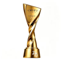 Trophée en résine entièrement personnalisé, surface électro-plaquée, trophée en résine pour récompenses personnelles d'employés exceptionnels