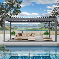 Pergola photovoltaïque d'extérieur de taille personnalisée avec système de panneaux solaires Pergola étanche 6x5 en aluminium motorisée Bioclimatic