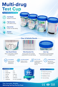 Tests de dépistage de drogues et d'<span class=keywords><strong>alcool</strong></span> à domicile certifiés CE, homologués CLIA, en une seule étape, sur urine. - Product Image 2