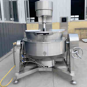 Sartén eléctrica de ebullición de 100-500 litros, máquina mezcladora de cocina Industrial, para Jam, Halwa, salsa - Product Image 4