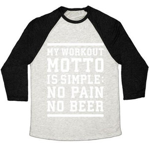 No Pain No Beer Camiseta de béisbol unisex de mezcla triple - Product Image 3