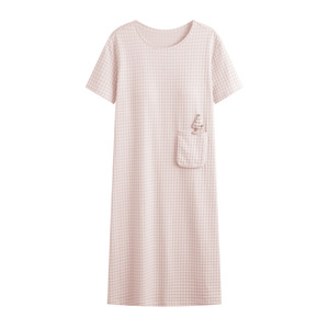 Nuova <span class=keywords><strong>Camicia</strong></span> <span class=keywords><strong>da</strong></span> <span class=keywords><strong>Notte</strong></span> Estiva Morbida a Maniche Corte <span class=keywords><strong>da</strong></span> Donna in <span class=keywords><strong>Cotone</strong></span> Nylon Sottile Stile Coreano Casual Vestito Lunghezza Media Abbigliamento per Casa - Product Image 6