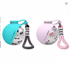 Comederos Portátiles Modernos de Acero Inoxidable para Perros y Gatos con Boquilla Plegable y Tapa Hermética para Uso en Interiores, Diseño Sólido - Product Image 5