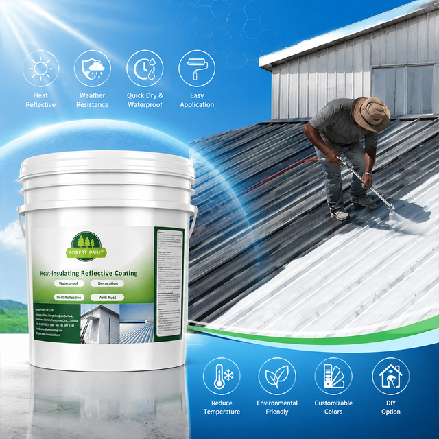 Roof Heat Shield Anti Uv Liquid Nano Acrylic Reflective Insulation Coating Heat Reducing Cooling Paint to Reduce Temperature