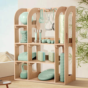 Домашний тренажерный зал оборудование для фитнеса Коврик для йоги пенный ролик многофункциональный деревянный стеллаж для хранения - Product Image 1