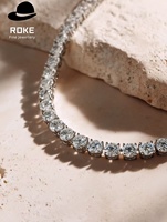 Chaîne en corde de 2 mm/3 mm |   Or blanc massif 10 carats avec diamant de laboratoire taille radiant |   Bijoux de luxe unisexes pour tous les jours, cadeau de mariage