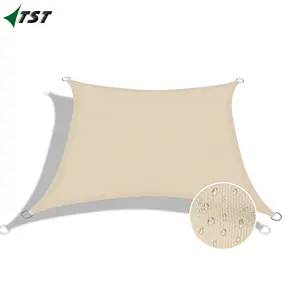 Polyester Waterproof 6m*6m Sand Color Customized Beach Portablecar Park Patio Garden Outdoor Sun Shade Sail