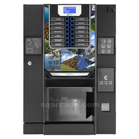 Machine à coudre robotique de thé au lait ou à café, à manivelle, avec écran publicitaire, pour pièces de monnaie, carte de crédit, distributeur de café mac