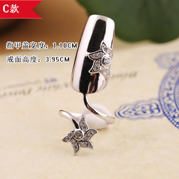 real silver ring nail design C