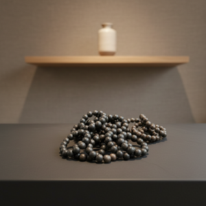 Bracelet en bois d'agar noir de style vintage, perles de bois naturel du Vietnam de 18 mm, bijoux unisexes - Product Image 1