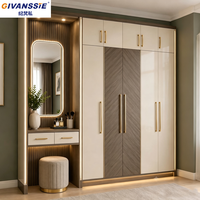 Armoire coulissante en métal à 2 portes avec coiffeuse intégrée, design moderne, fonction extensible, garantie 5 ans - Solution d'armoire personnalisée