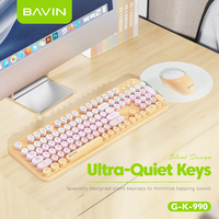 BAVIN Vente en gros GK990 ABS ultra silencieux 2.4ghz sans fil Bluetooth 105 touches Ensemble clavier souris