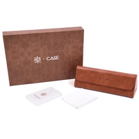 BestcleanCustom Coffret Cadeau de Luxe pour Lunettes avec Logo Gaufré, Étui à Lunettes en PU avec Lingettes et Chiffon de Nettoyage, Fabrication pour Marques Optiques
