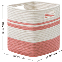 Panier de rangement pliable en corde de coton tressée, grand panier à linge avec poignées durables – Vente chaude