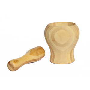 Trituradora de ajo Manual <span class=keywords><strong>para</strong></span> cocina, triturador de especias y alimentos, <span class=keywords><strong>mortero</strong></span> de madera y cardo, gran oferta - Product Image 5