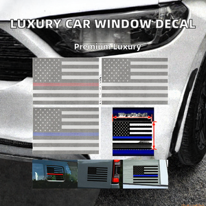 Pegatina para Ventana de Coche con Bandera de EE. UU. en Negro Mate, Calcomanía de PVC para Carrocería, Emblema de Vehículo, Logotipo Personalizado - Product Image 2