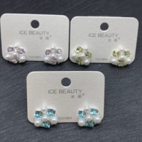 Boucles d'oreilles Bluetooth de style baroque Bijoux Accessoires d'écouteurs en cuivre et cristal avec perle d'eau douce Perle de pierre principale