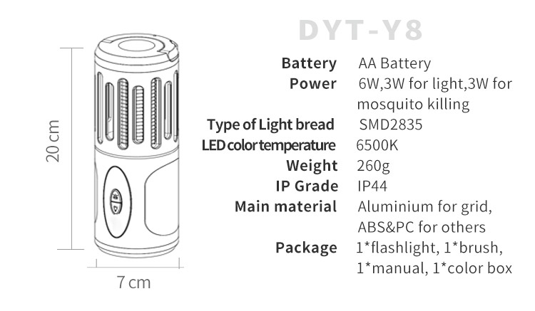 Dayang Electronic insect mosquito killer bug zapper lamp mosquito zapper light outdoor camping flashlight torch lantern