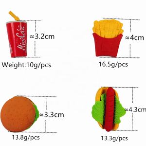 Toptan Hamburger kızartması desen fast food tasarım kalem kauçuk küçük silgi - Product Image 6