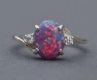 Mignonne Femme Blanc Opale Pierre Anneau Classique Argent Couleur Bijoux De Fiançailles De Luxe Cristal Ovale Anneaux De Mariage Pour Les Femmes