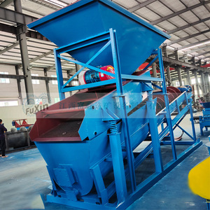 เครื่องกรองทรายแบบสั่นสะเทือนชนิดเกลียว อุปกรณ์แยกโคลนและหินอัตโนมัติ สีฟ้า มอเตอร์ไฟฟ้ากระแสสลับ - Product Image 1