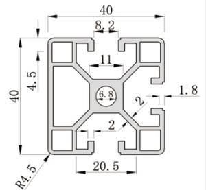 معالجة سطح أنودة سبائك الألومنيوم من ثلاثة جوانب مفتوحة من سبائك الألومنيوم باللون الأبيض الفضي اللون الأسود من الألومنيوم - Product Image 2