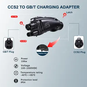 Ccs2 To Gbt Evse Charging Connector Ce Ev Dc Charger Chademo To Ccs2 To Gb/t Adapter For Tesla