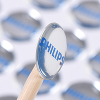 Autocollant rond en résine époxy transparente, impression 3d, logo de réfrigérateur, étiquettes féminines