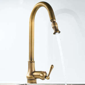 Grifo de fregadero de <span class=keywords><strong>cocina</strong></span> de latón de un solo orificio <span class=keywords><strong>Gourmet</strong></span> moderno, grifos mezcladores, válvula de cerámica, grifo montado en cubierta de un solo Mango, <span class=keywords><strong>cocina</strong></span> - Product Image 1