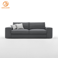 Canapé sectionnel moderne minimaliste et peu encombrant avec base basse, meubles de salon rembourrés en tissu texturé de qualité supérieure