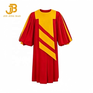 Toghe da Coro Rosse Personalizzate con Ricamo <span class=keywords><strong>e</strong></span> Stampa Logo, Stola Dorata per Adulti Unisex, Servizio OEM - Product Image 3