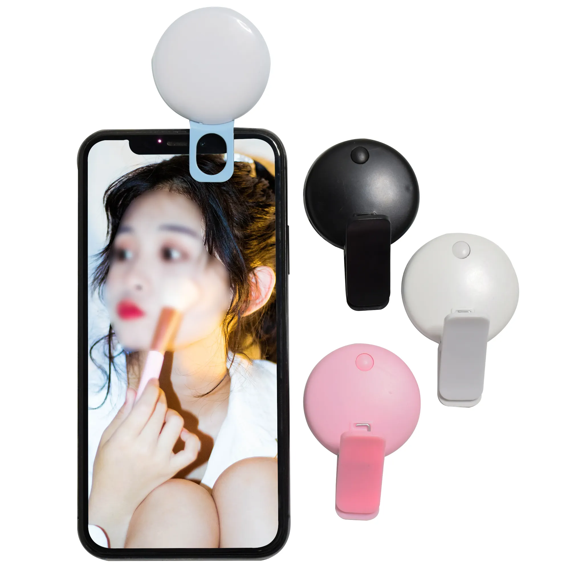 Neon-Glo Ultimate Pocket Flash Selfie Fill Ring Lights Clip On Phone Ringlichtled Lampara Highlight For Live Video