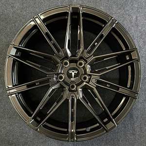 Rines Forjados Negros Brillantes de 20 y 21 Pulgadas 5x114.3 Compatibles con <span class=keywords><strong>Tesla</strong></span> Model Y, Rines de Aleación Monobloque Ligeros con Diseño de Rayos Abiertos - Product Image 4