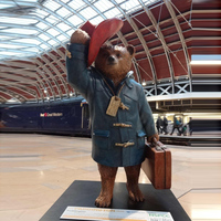 Nouvelle Arrivée Jardin Public Décoré Cuivre Animal Statue Bronze Assis Paddington Ours Sculpture