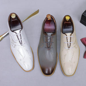 Chaussures Richelieu pour hommes en cuir de vachette véritable de luxe, style coréen, à bout rond, à semelle épaisse, pour affaires, formelles et décontractées, modèle Evergreen - Product Image 3
