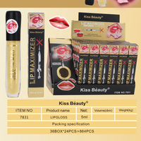 Kiss Beauty Lip Maximizer, gloss à lèvres repulpant longue tenue, transparent, maquillage pour femme, waterproof